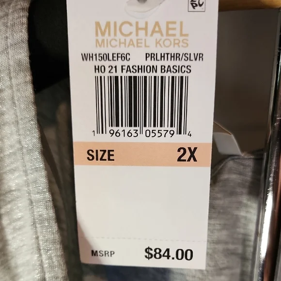 Michael Kors NWT Gray Relaxed Cut Out Short Sleeve Tee - Picture 2 of 8